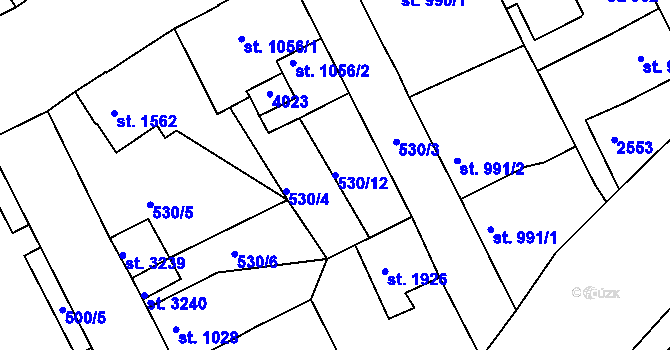 Parcela st. 530/12 v KÚ Havlíčkův Brod, Katastrální mapa