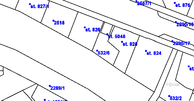 Parcela st. 532/6 v KÚ Havlíčkův Brod, Katastrální mapa