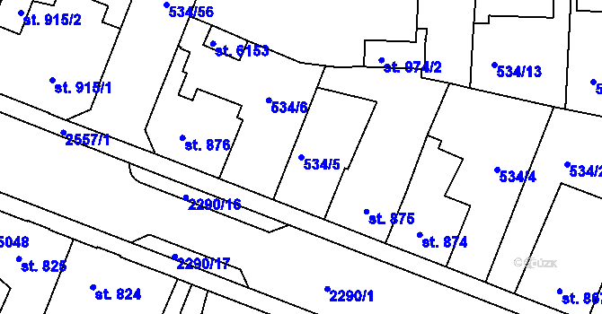 Parcela st. 534/5 v KÚ Havlíčkův Brod, Katastrální mapa
