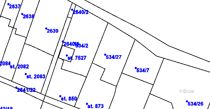 Parcela st. 534/27 v KÚ Havlíčkův Brod, Katastrální mapa