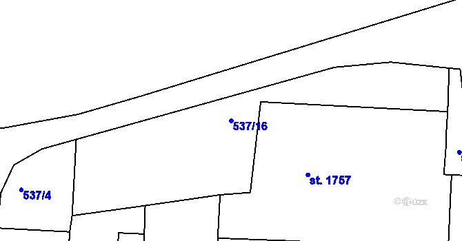 Parcela st. 537/16 v KÚ Havlíčkův Brod, Katastrální mapa