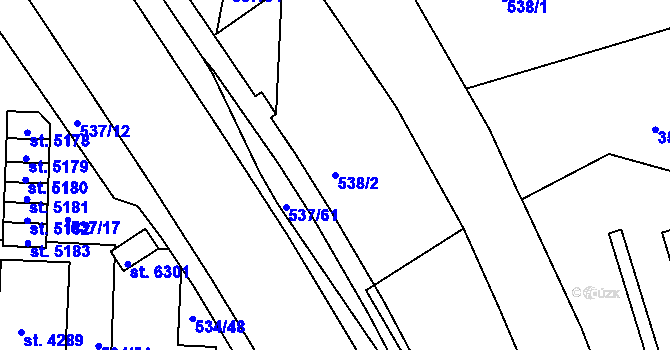 Parcela st. 538/2 v KÚ Havlíčkův Brod, Katastrální mapa