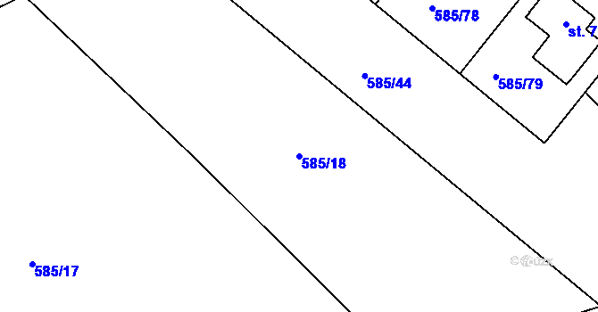 Parcela st. 585/18 v KÚ Havlíčkův Brod, Katastrální mapa