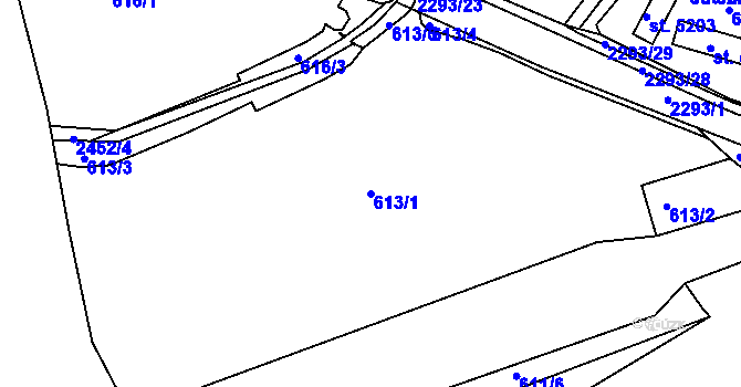 Parcela st. 613/1 v KÚ Havlíčkův Brod, Katastrální mapa