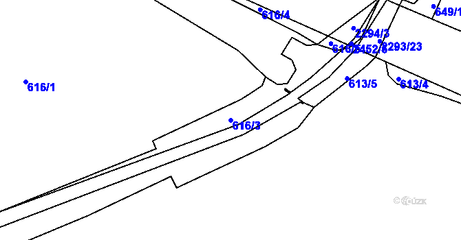 Parcela st. 616/3 v KÚ Havlíčkův Brod, Katastrální mapa