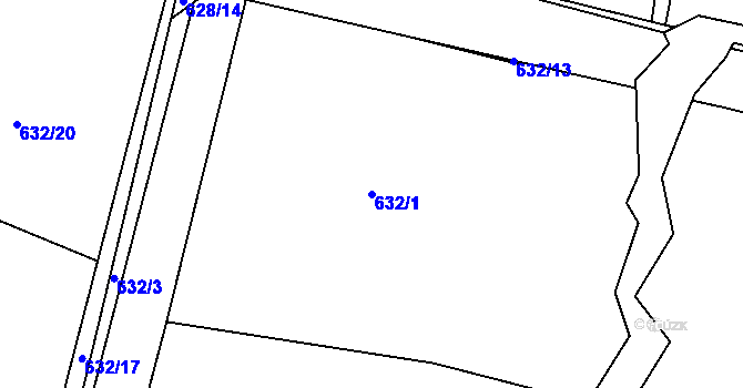Parcela st. 632/1 v KÚ Havlíčkův Brod, Katastrální mapa