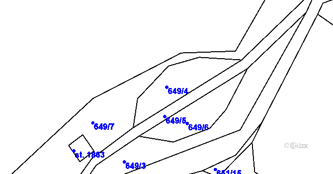 Parcela st. 649/4 v KÚ Havlíčkův Brod, Katastrální mapa