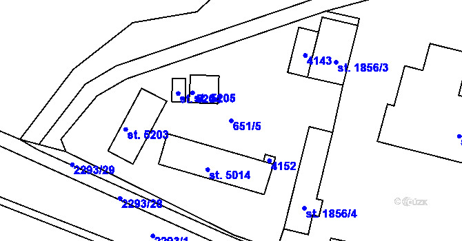 Parcela st. 651/5 v KÚ Havlíčkův Brod, Katastrální mapa