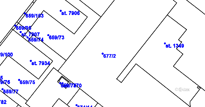Parcela st. 677/2 v KÚ Havlíčkův Brod, Katastrální mapa