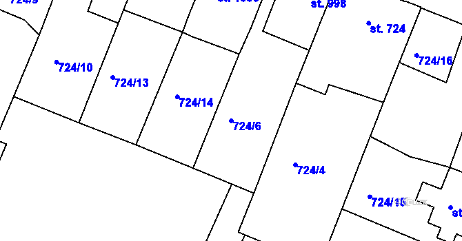 Parcela st. 724/6 v KÚ Havlíčkův Brod, Katastrální mapa