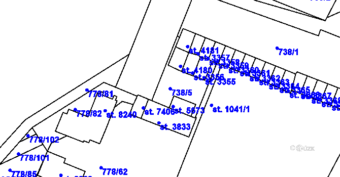 Parcela st. 738/5 v KÚ Havlíčkův Brod, Katastrální mapa