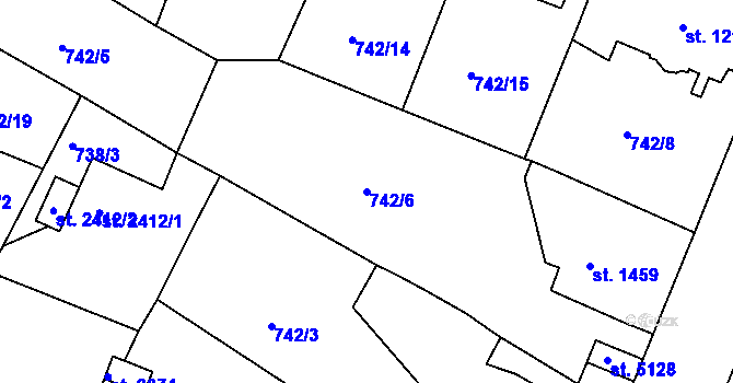 Parcela st. 742/6 v KÚ Havlíčkův Brod, Katastrální mapa