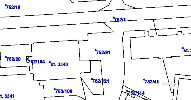 Parcela st. 752/91 v KÚ Havlíčkův Brod, Katastrální mapa