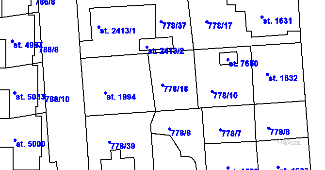 Parcela st. 778/18 v KÚ Havlíčkův Brod, Katastrální mapa