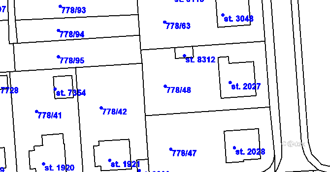 Parcela st. 778/48 v KÚ Havlíčkův Brod, Katastrální mapa