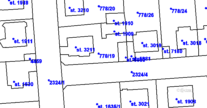 Parcela st. 778/61 v KÚ Havlíčkův Brod, Katastrální mapa
