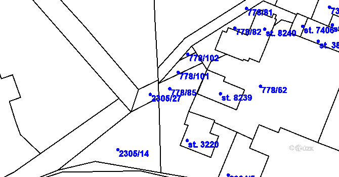 Parcela st. 778/85 v KÚ Havlíčkův Brod, Katastrální mapa
