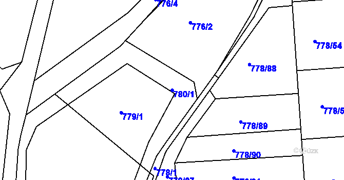Parcela st. 780/1 v KÚ Havlíčkův Brod, Katastrální mapa