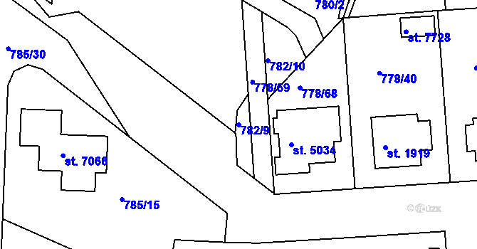 Parcela st. 782/9 v KÚ Havlíčkův Brod, Katastrální mapa