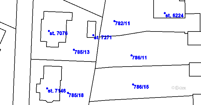 Parcela st. 785/2 v KÚ Havlíčkův Brod, Katastrální mapa