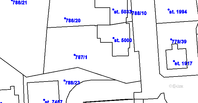 Parcela st. 788/7 v KÚ Havlíčkův Brod, Katastrální mapa