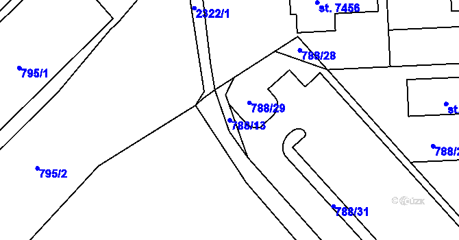 Parcela st. 788/13 v KÚ Havlíčkův Brod, Katastrální mapa