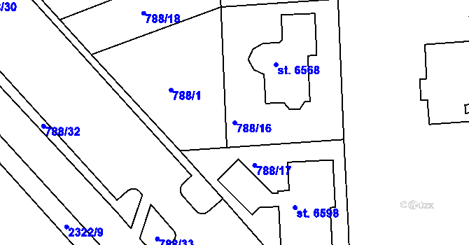 Parcela st. 788/16 v KÚ Havlíčkův Brod, Katastrální mapa