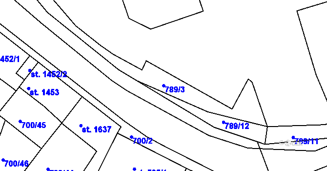 Parcela st. 789/3 v KÚ Havlíčkův Brod, Katastrální mapa