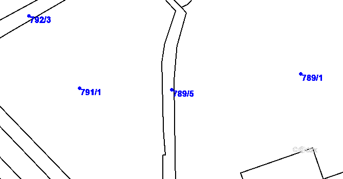 Parcela st. 789/5 v KÚ Havlíčkův Brod, Katastrální mapa