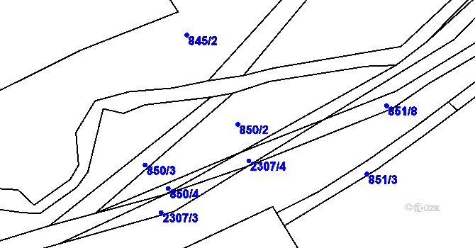 Parcela st. 850/2 v KÚ Havlíčkův Brod, Katastrální mapa