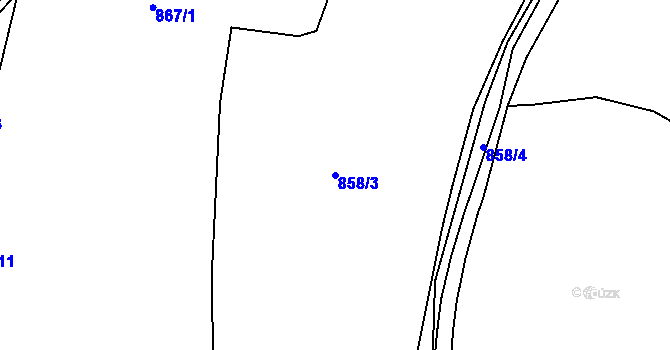 Parcela st. 858/3 v KÚ Havlíčkův Brod, Katastrální mapa