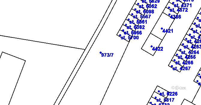 Parcela st. 973/7 v KÚ Havlíčkův Brod, Katastrální mapa