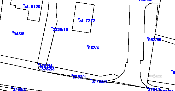 Parcela st. 982/4 v KÚ Havlíčkův Brod, Katastrální mapa