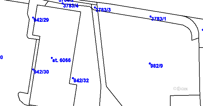 Parcela st. 982/5 v KÚ Havlíčkův Brod, Katastrální mapa