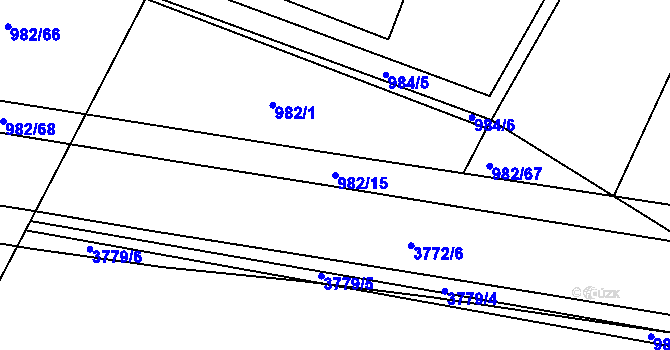 Parcela st. 982/15 v KÚ Havlíčkův Brod, Katastrální mapa