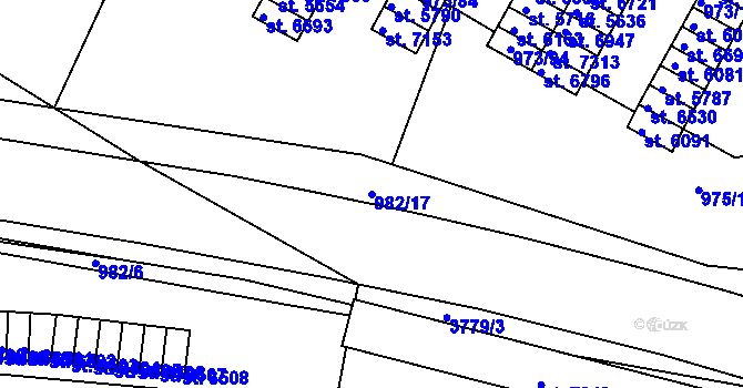 Parcela st. 982/17 v KÚ Havlíčkův Brod, Katastrální mapa