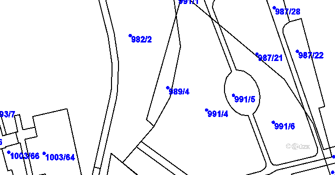 Parcela st. 989/4 v KÚ Havlíčkův Brod, Katastrální mapa
