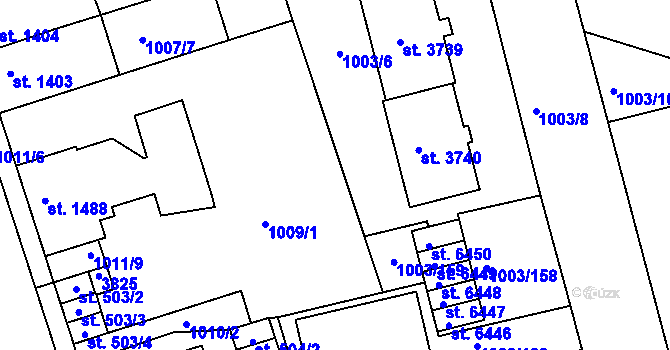 Parcela st. 1003/7 v KÚ Havlíčkův Brod, Katastrální mapa