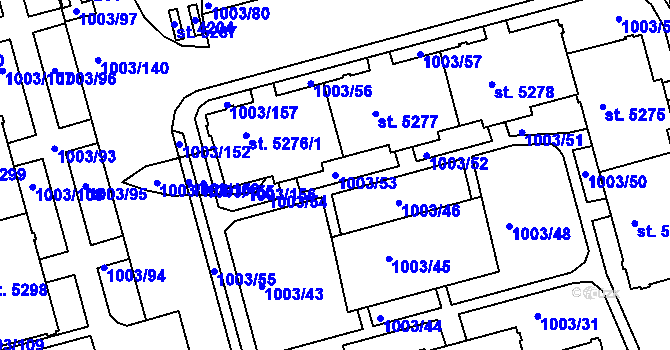 Parcela st. 1003/53 v KÚ Havlíčkův Brod, Katastrální mapa