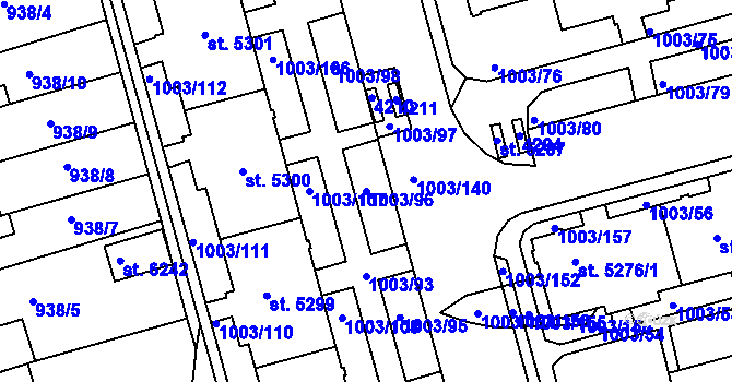 Parcela st. 1003/96 v KÚ Havlíčkův Brod, Katastrální mapa