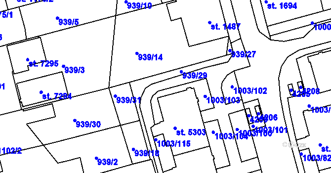 Parcela st. 1003/113 v KÚ Havlíčkův Brod, Katastrální mapa