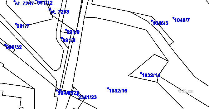 Parcela st. 1032/4 v KÚ Havlíčkův Brod, Katastrální mapa