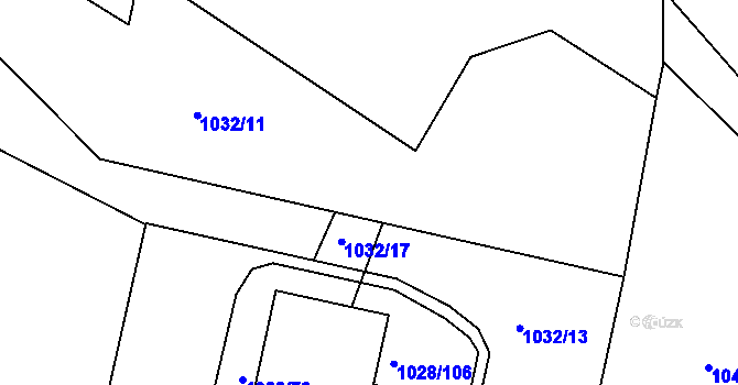 Parcela st. 1032/10 v KÚ Havlíčkův Brod, Katastrální mapa