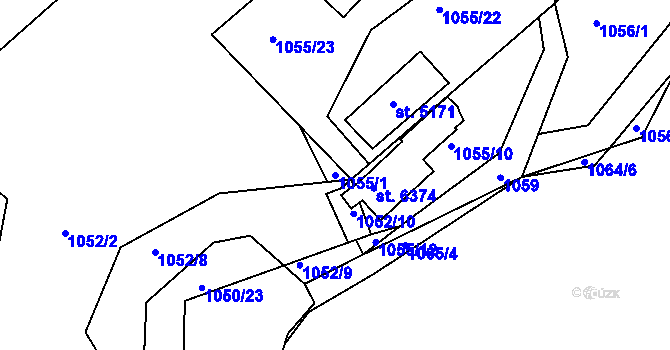Parcela st. 1055/1 v KÚ Havlíčkův Brod, Katastrální mapa