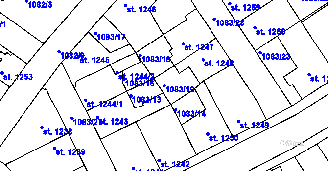 Parcela st. 1083/19 v KÚ Havlíčkův Brod, Katastrální mapa