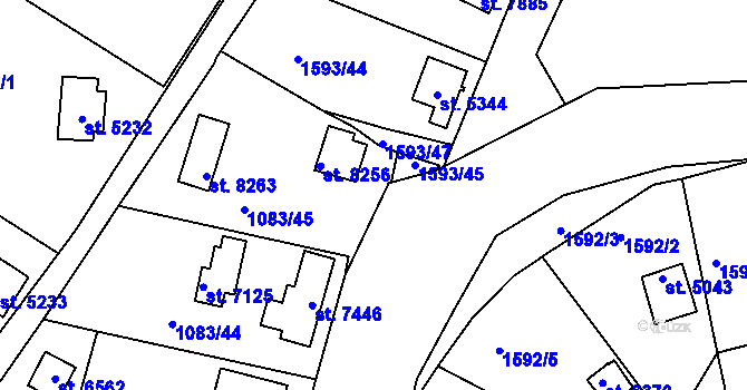Parcela st. 1083/51 v KÚ Havlíčkův Brod, Katastrální mapa