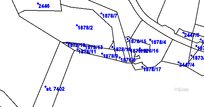 Parcela st. 1878/9 v KÚ Havlíčkův Brod, Katastrální mapa