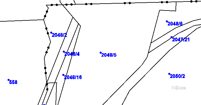 Parcela st. 2048/5 v KÚ Havlíčkův Brod, Katastrální mapa
