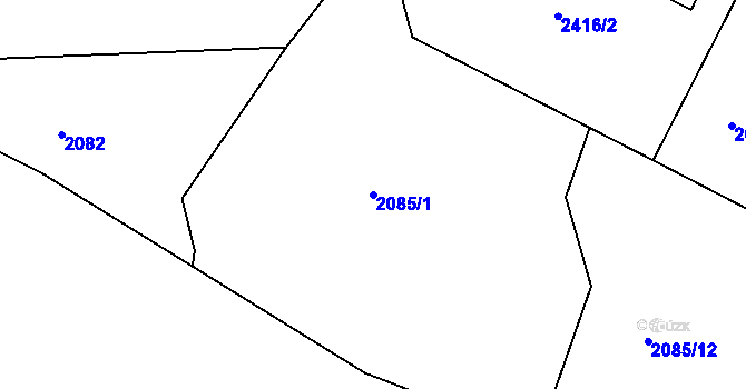 Parcela st. 2085/1 v KÚ Havlíčkův Brod, Katastrální mapa