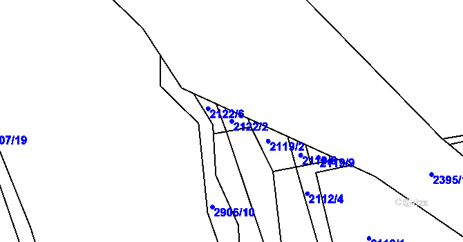 Parcela st. 2122/2 v KÚ Havlíčkův Brod, Katastrální mapa